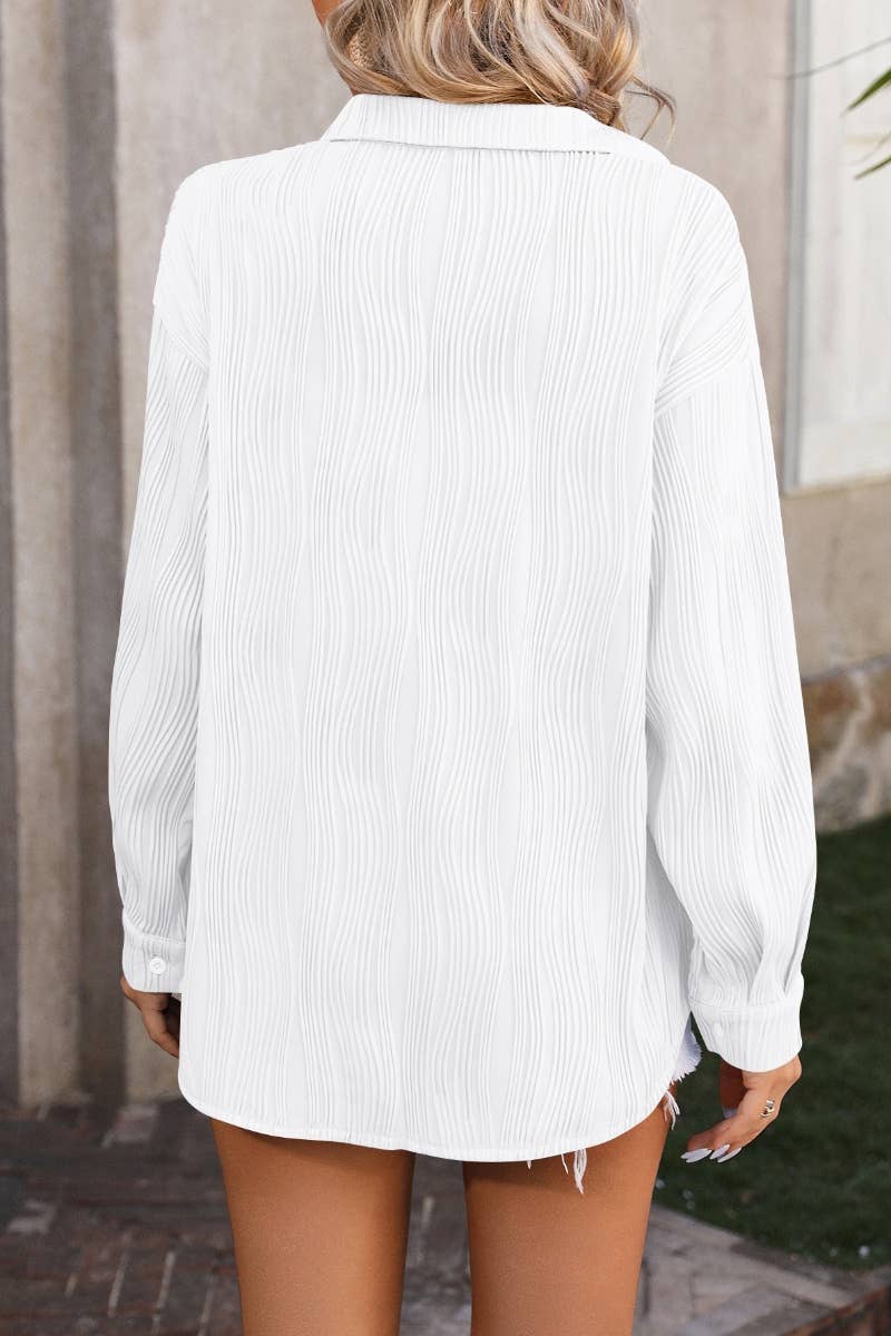 CWTSTL2190_STYLISH WAVY TEXTURED LONG SLEEVE SHIRT TOP