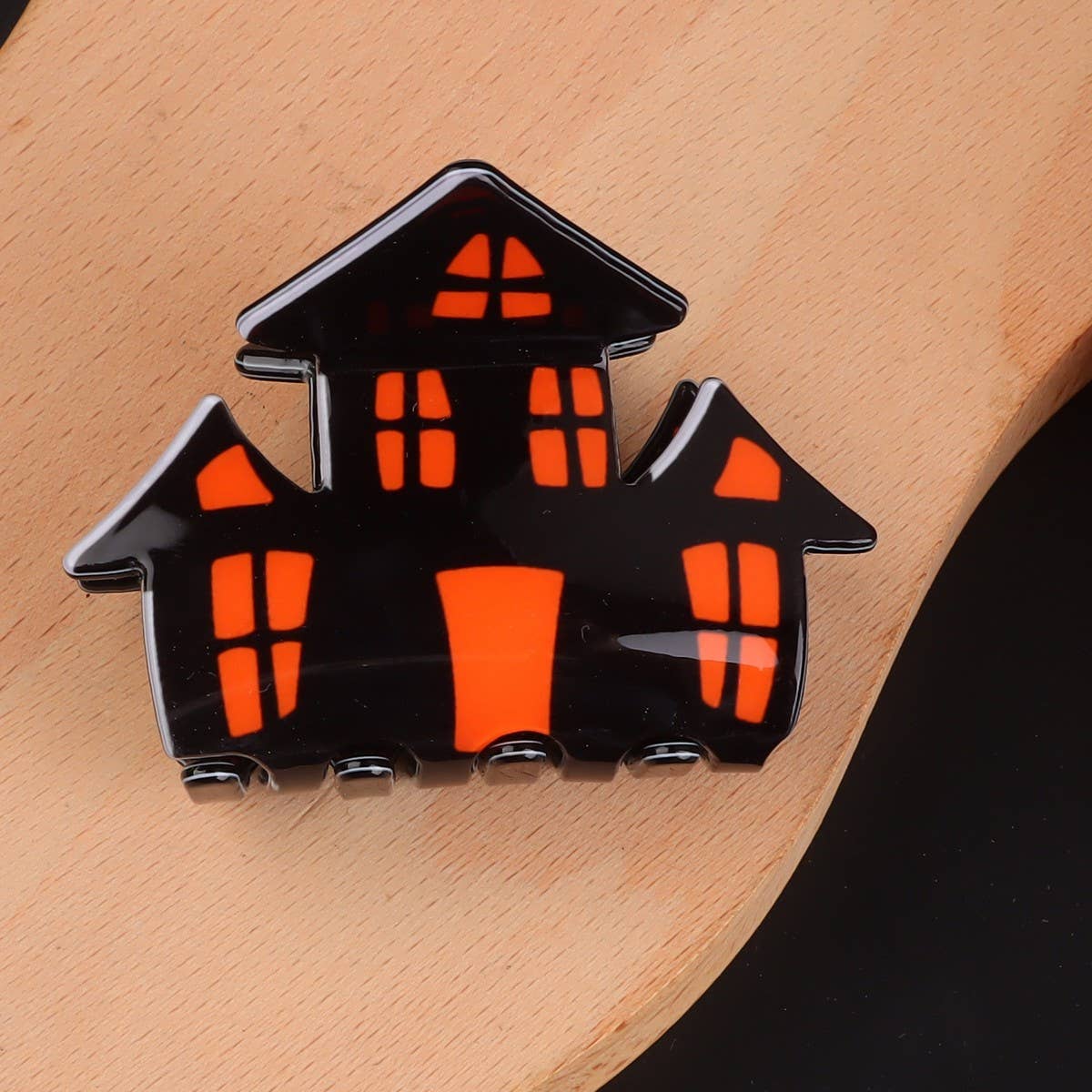 PUMPKINS, GHOSTS, HAUNTED HOUSE HALLOWEEN HAIR CLAW CLIPS