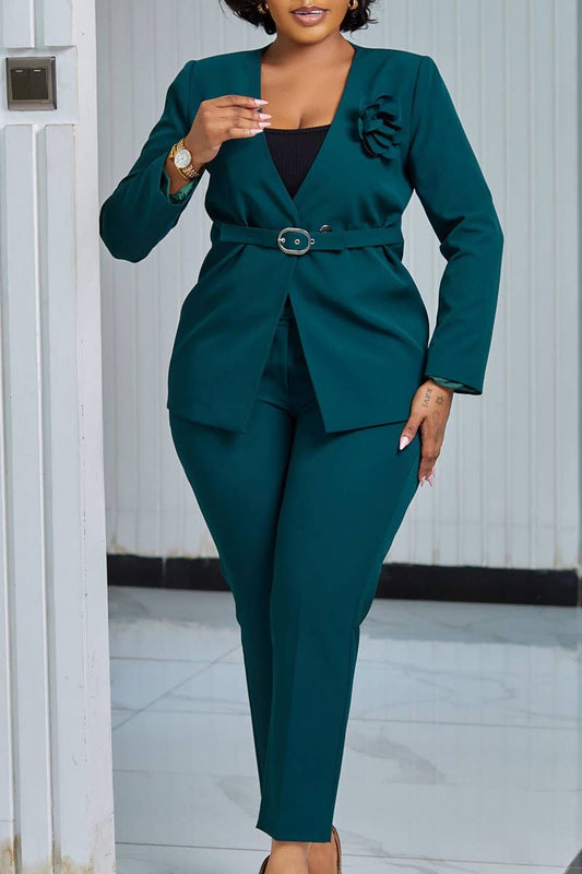 CWSTB00492_2025 FALL SOLID BLAZER AND PANTS SUIT SET