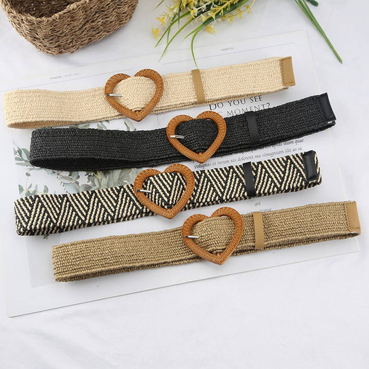 CWABE1178_RETRO HEART BUCKLE DECORATIVE WAIST BELT