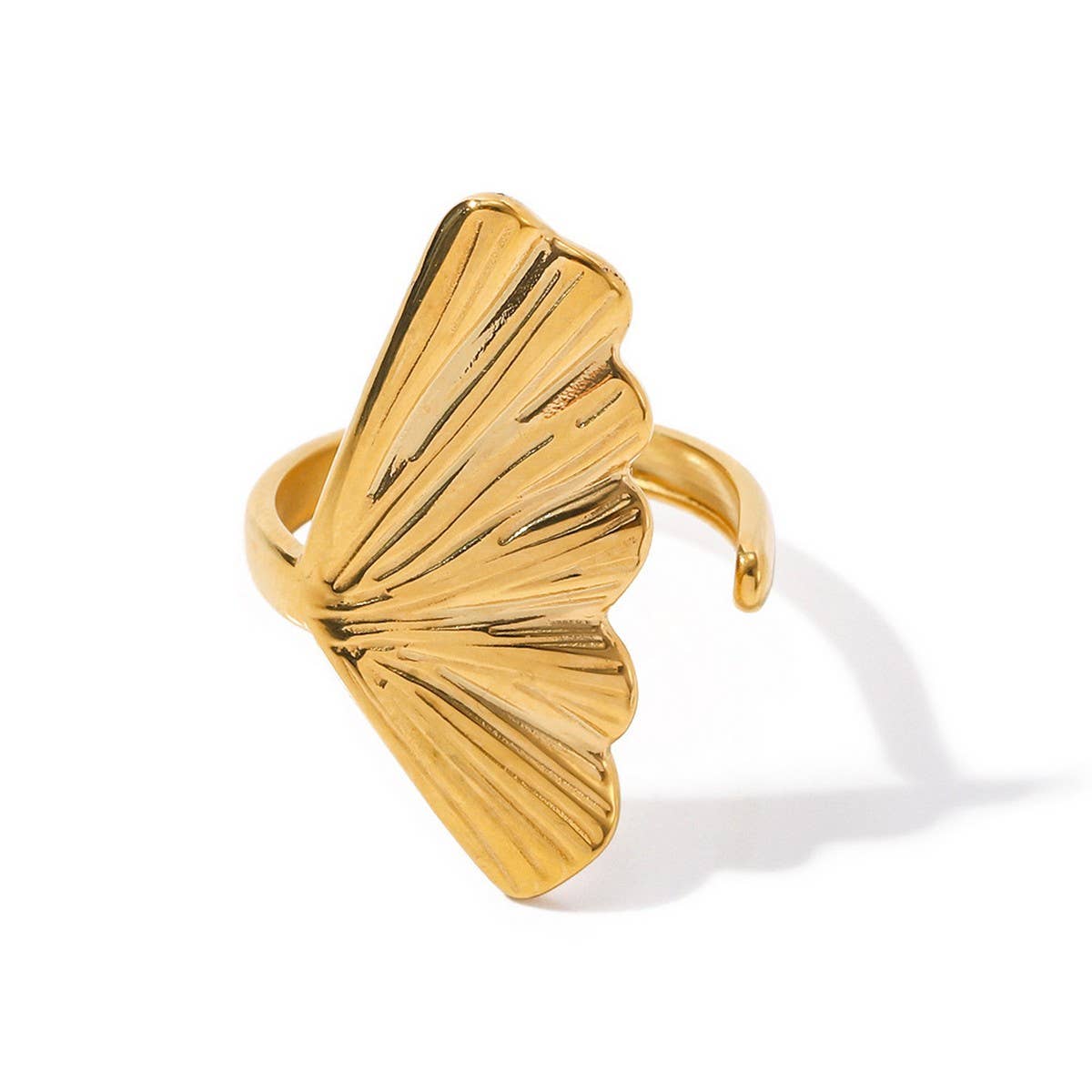 VINTAGE TEXTURED GOLD ENGRAVING OPEN RING