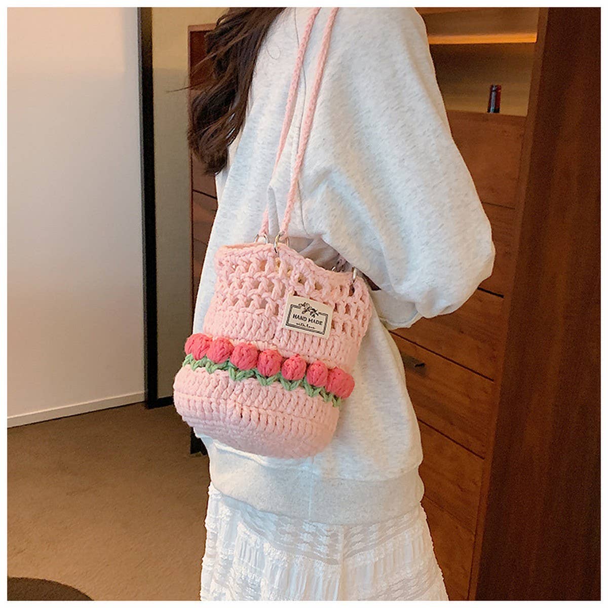 2024 NEW TULIP CONTRAST WOVEN CROSSBODY BAG_CWAB2398