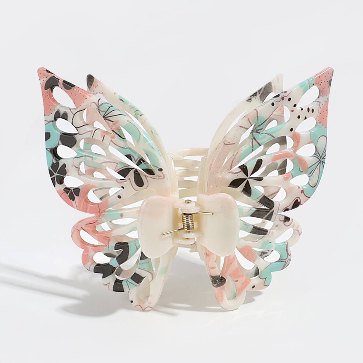 Sweet and cool Gradient Floral Butterfly Hair Claw