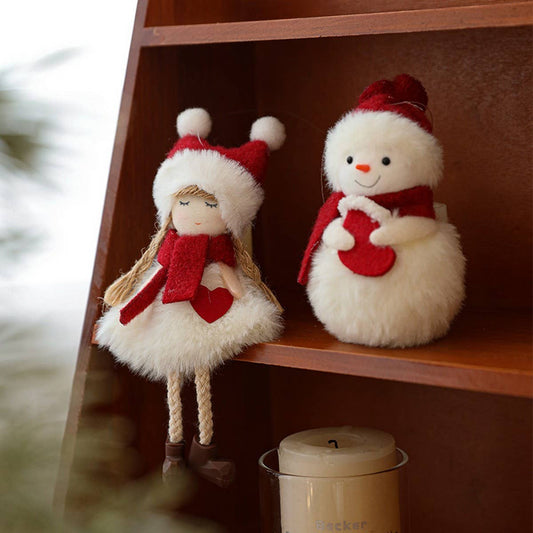 Plush Xmas Snowman Tree Hanging Ornament Decor_CWMM9674