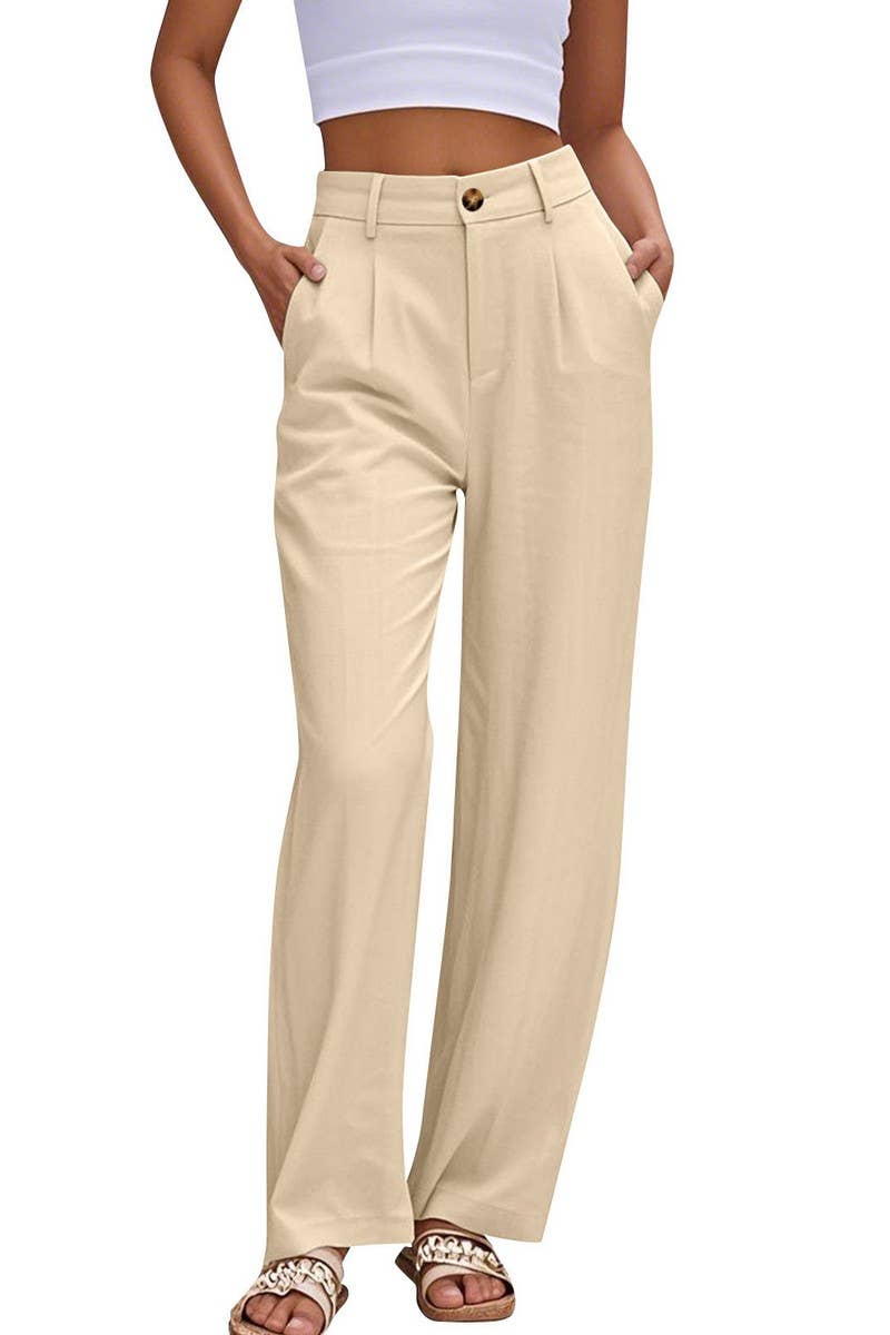 CWBLP2031_BUTTON WAIST SOLID STRAIGHT LEG WORK PANTS