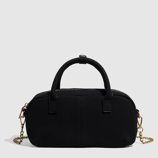 Racing Style Suede Boston Chain Shoulder Bag_CWAB5727