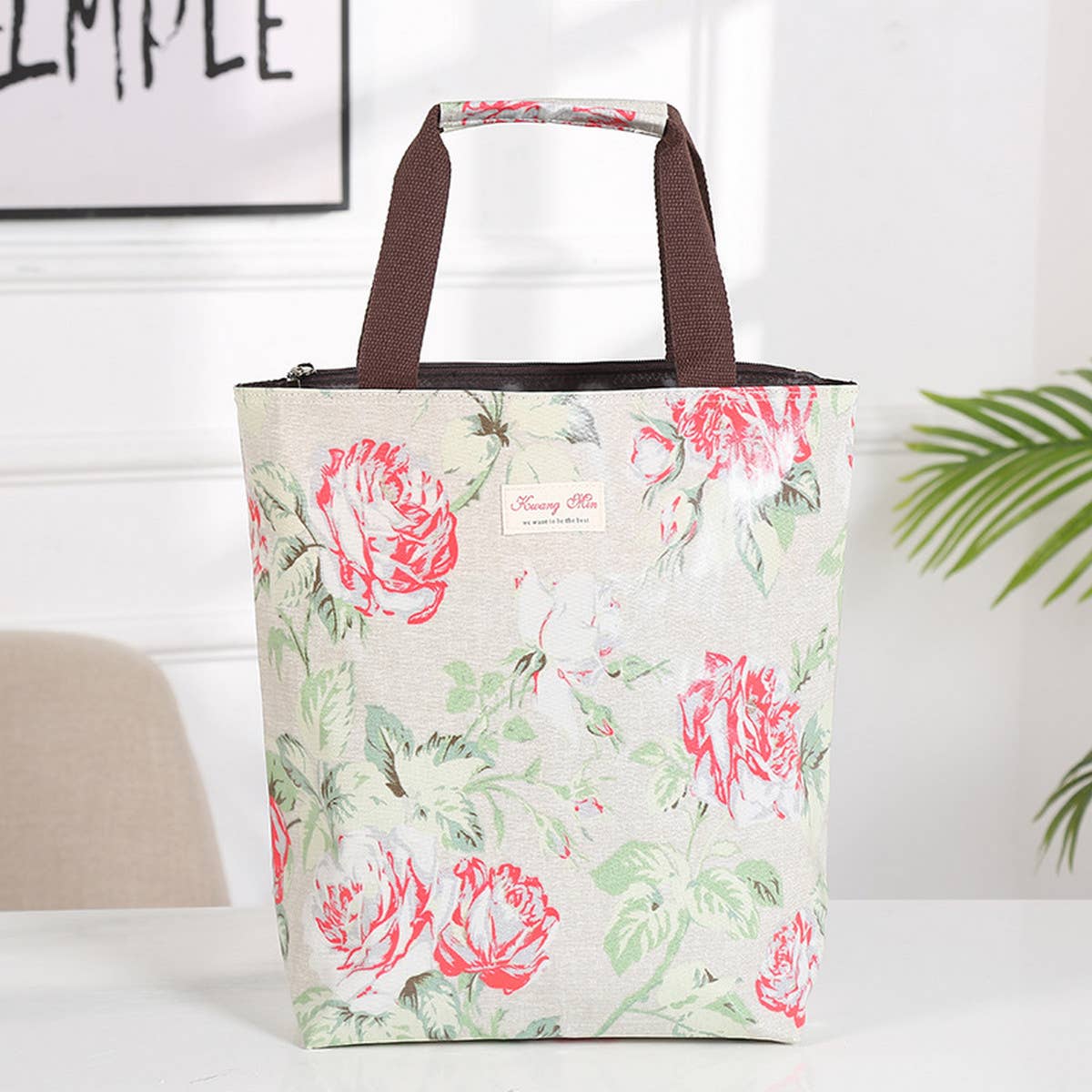 WATERPROOF FLORAL MULTI-LAYER CANVAS SHOULDER BAG_CUAB0189