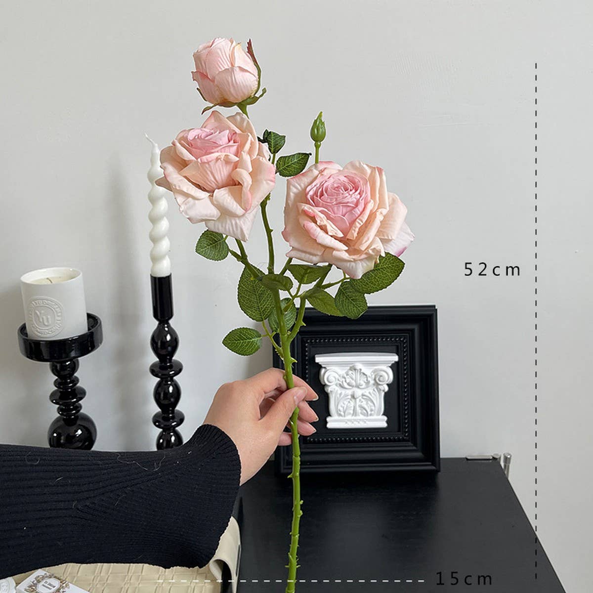 Vintage Dried-Look 3-Head Artificial Roses
