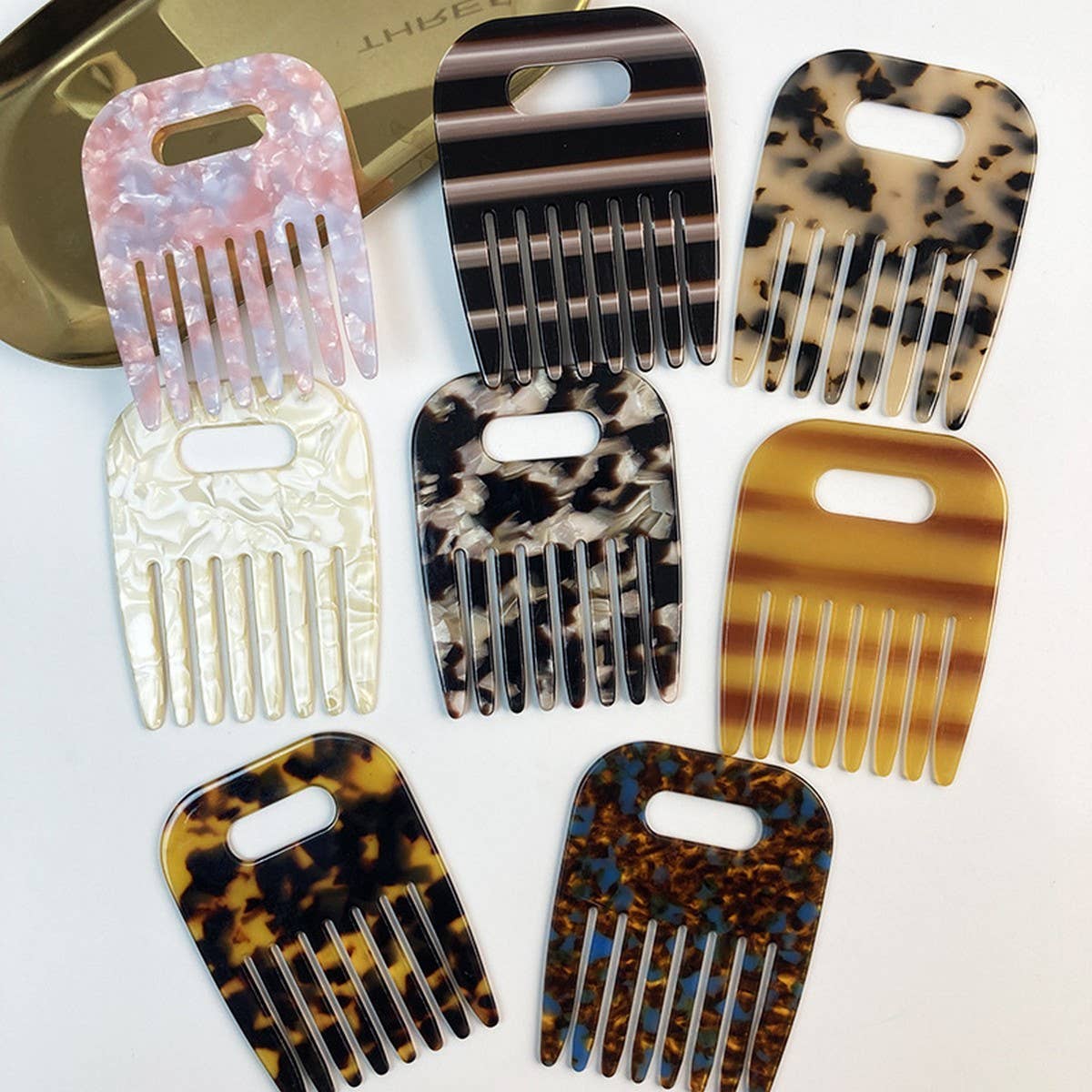 Elegant Acetate Hollow Hair Clip & Comb Set