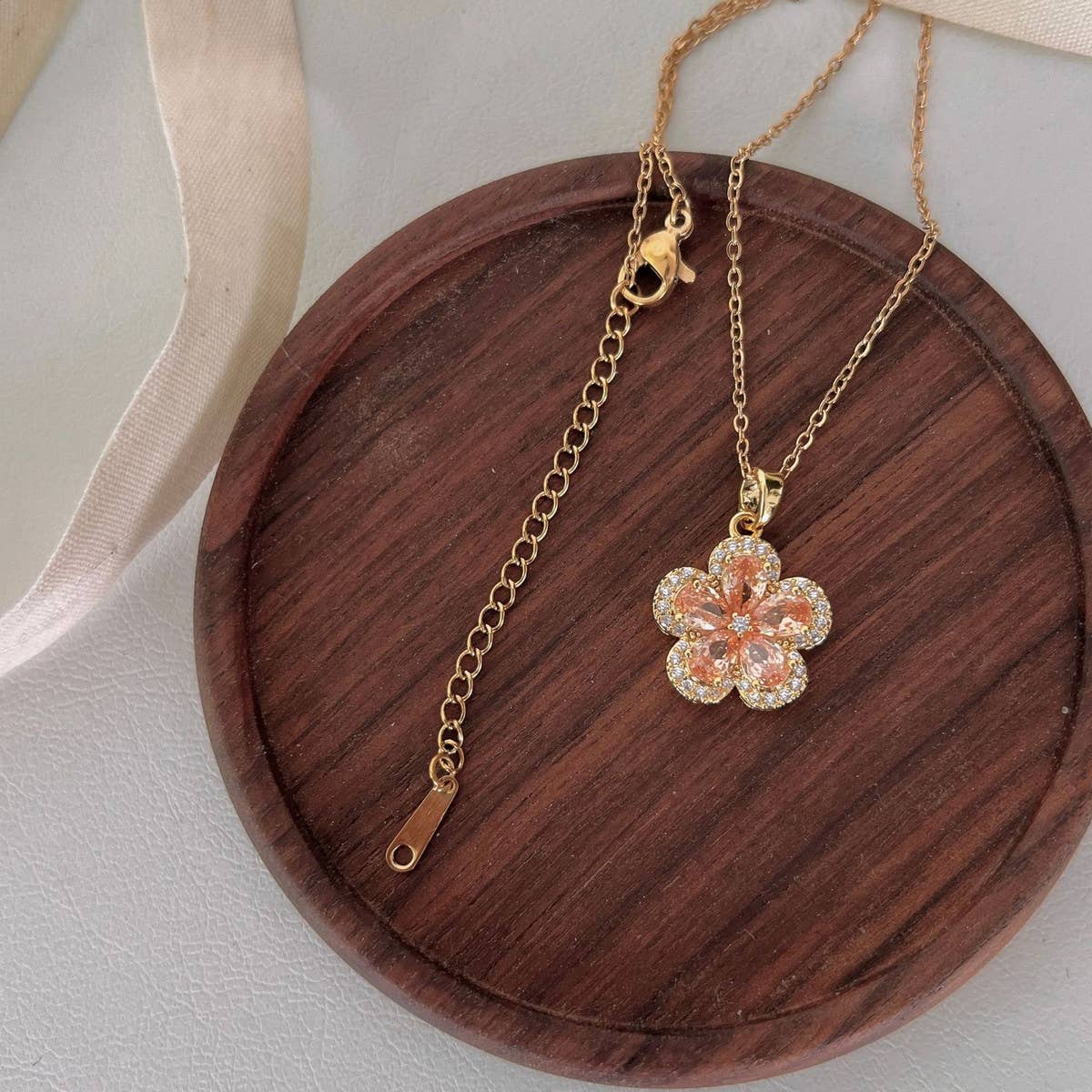 NEW CRYSTAL CHERRY BLOSSOM NECKLACE