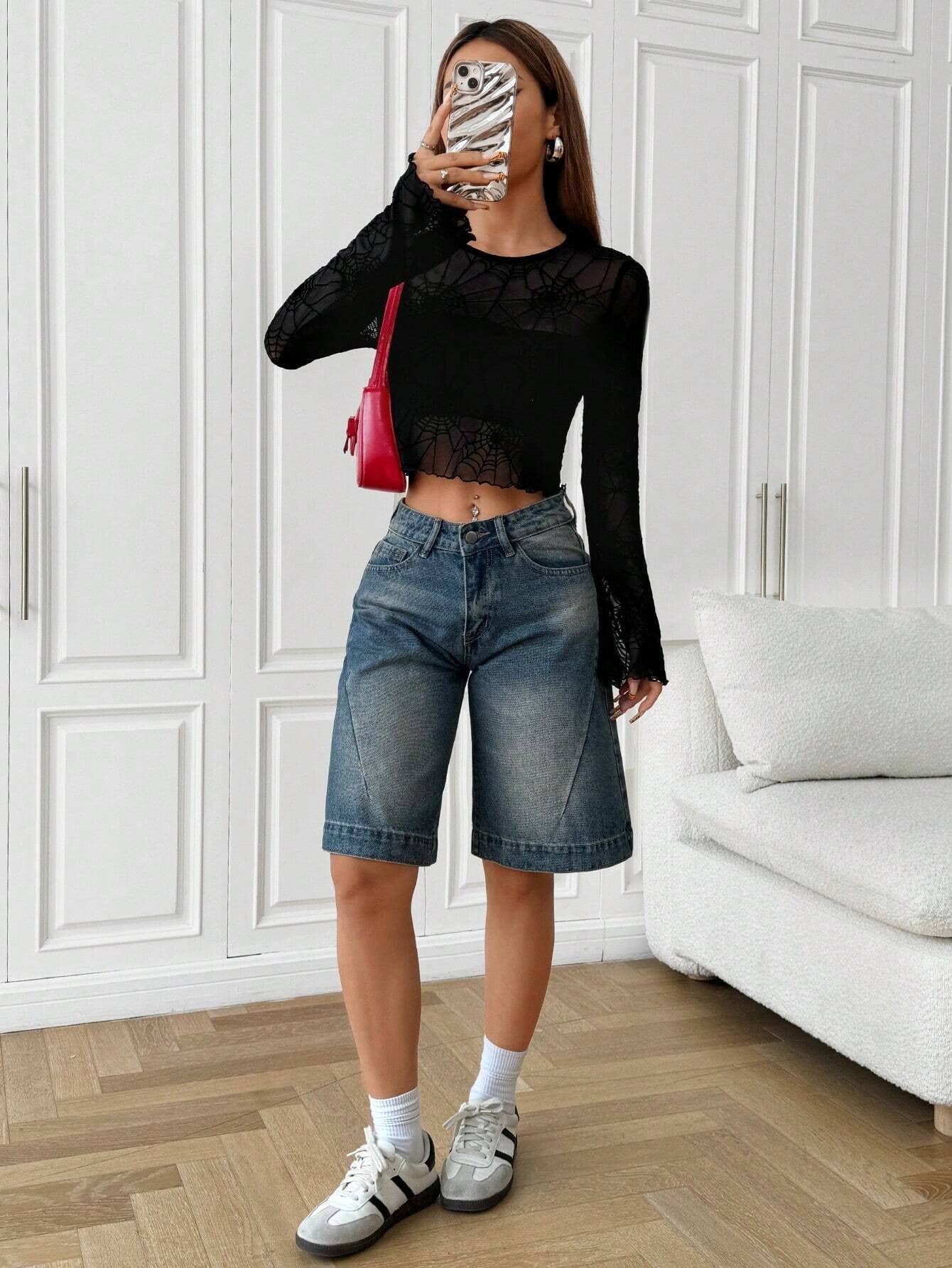 Black fungus edge spider web transparent T-shirt