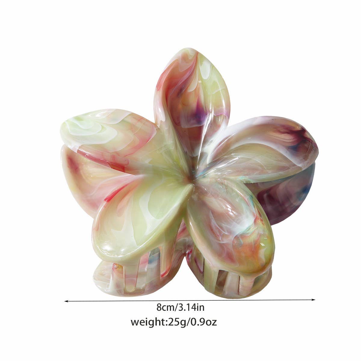 CWAHA07431_MARBLE FLOWER HAIR CLAW CLIP FOR WOMEN UPDO