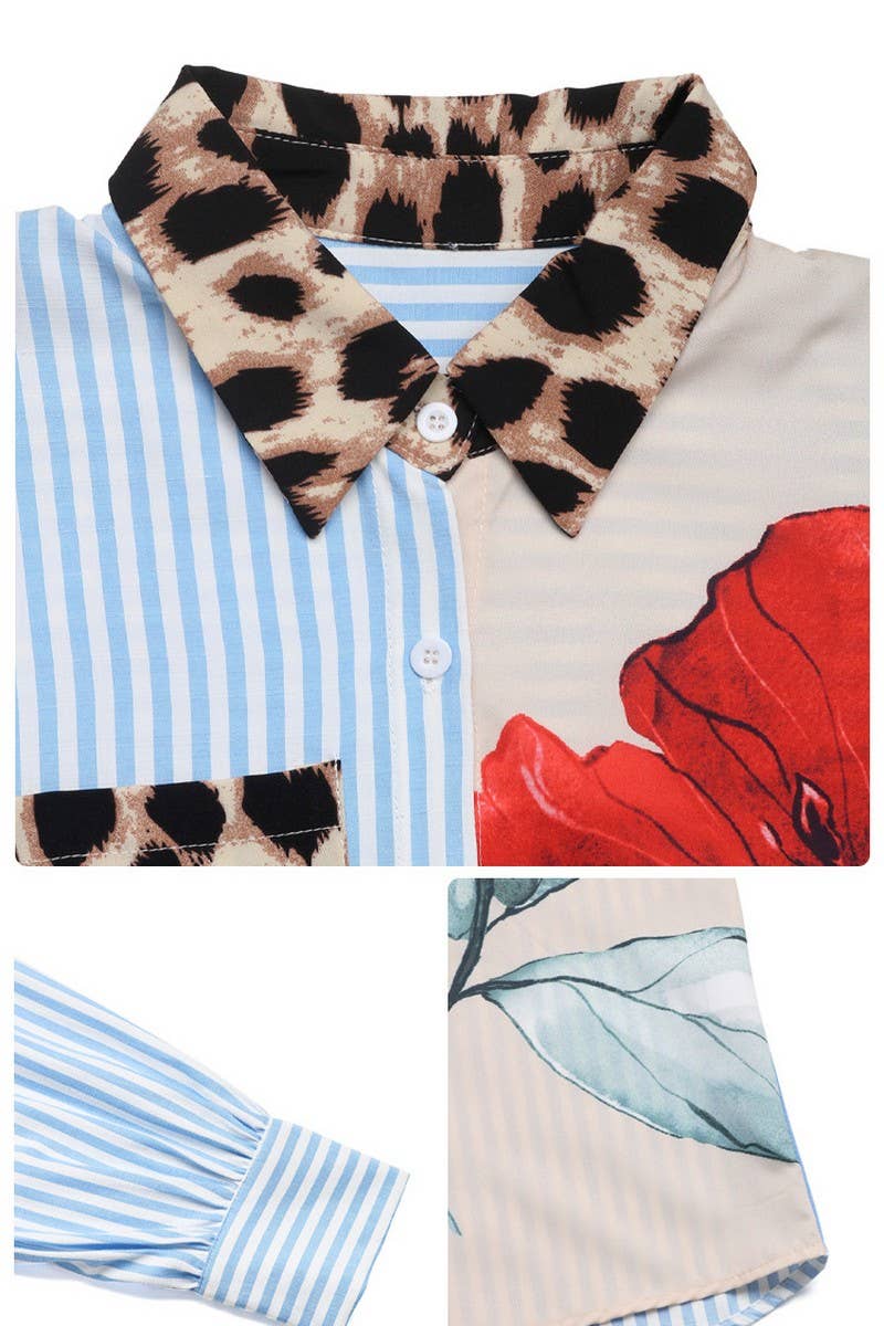 CWTSTL00957_CASUAL PRINTED STRIPED LONG-SLEEVED SHIRT