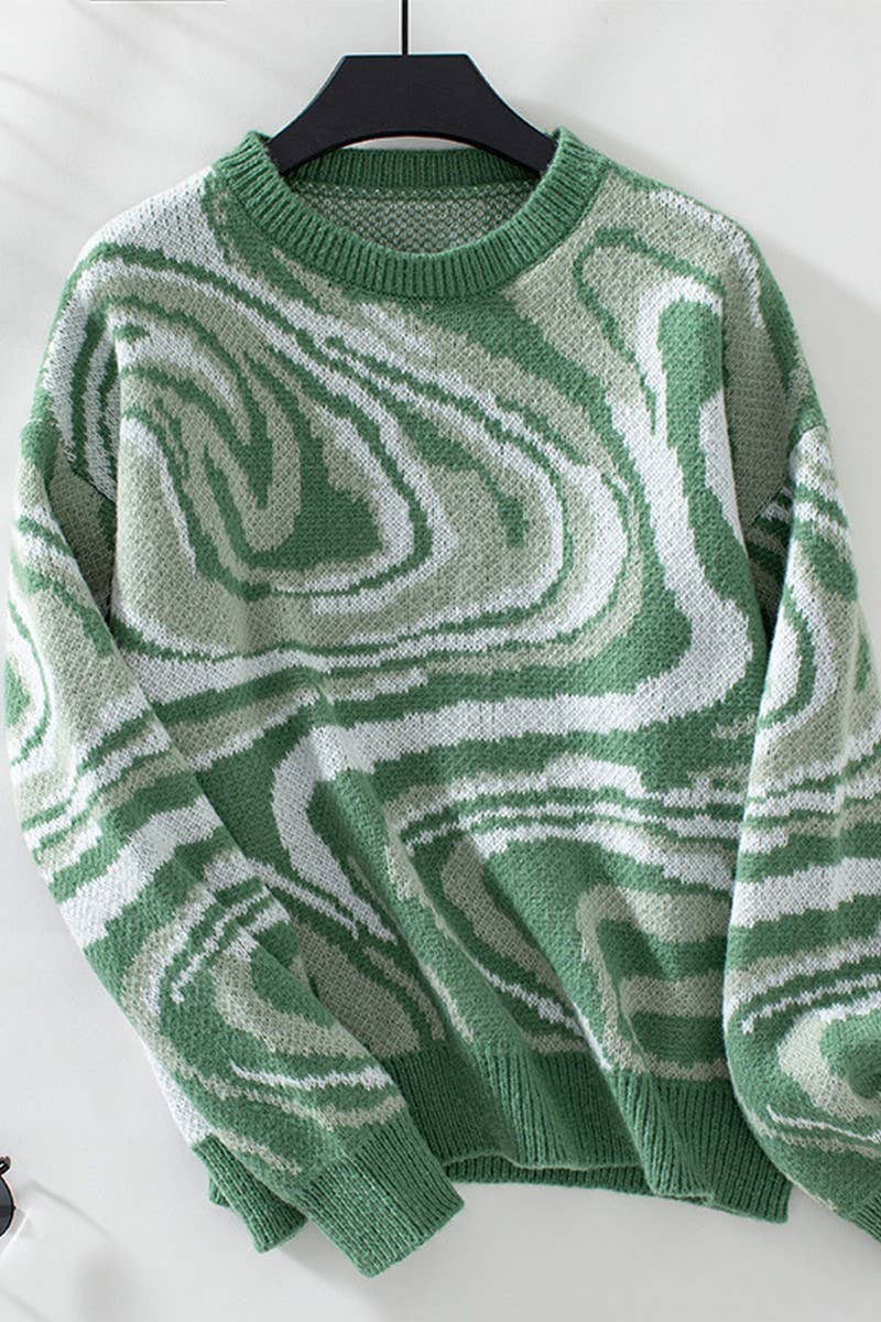 CWOSWL2866_ABSTRACT PATTERN JACQUARD-KNIT SWEATER