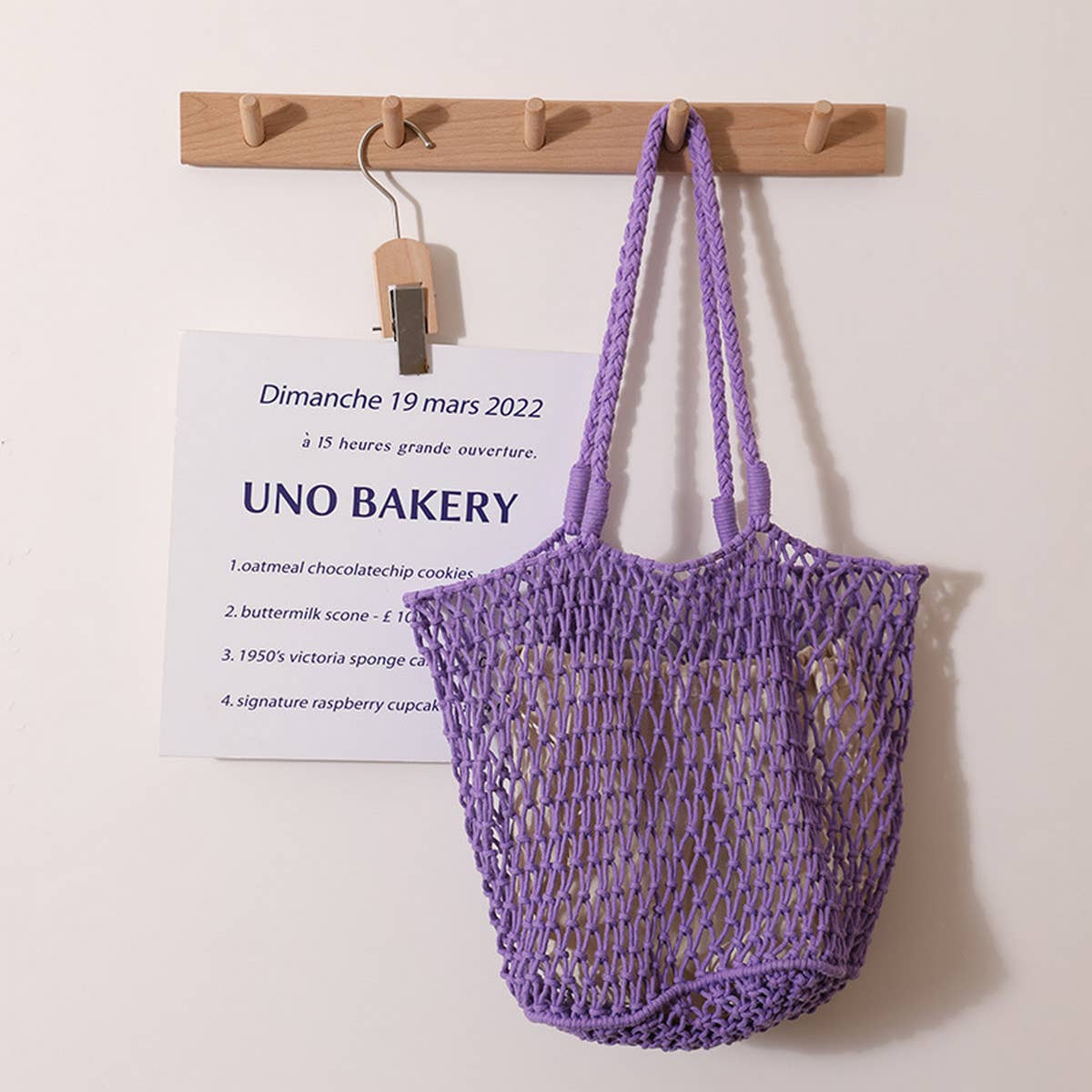 SIMPLE MESH ONE-SHOULDER BEACH STRAW BAG_CWAB1884