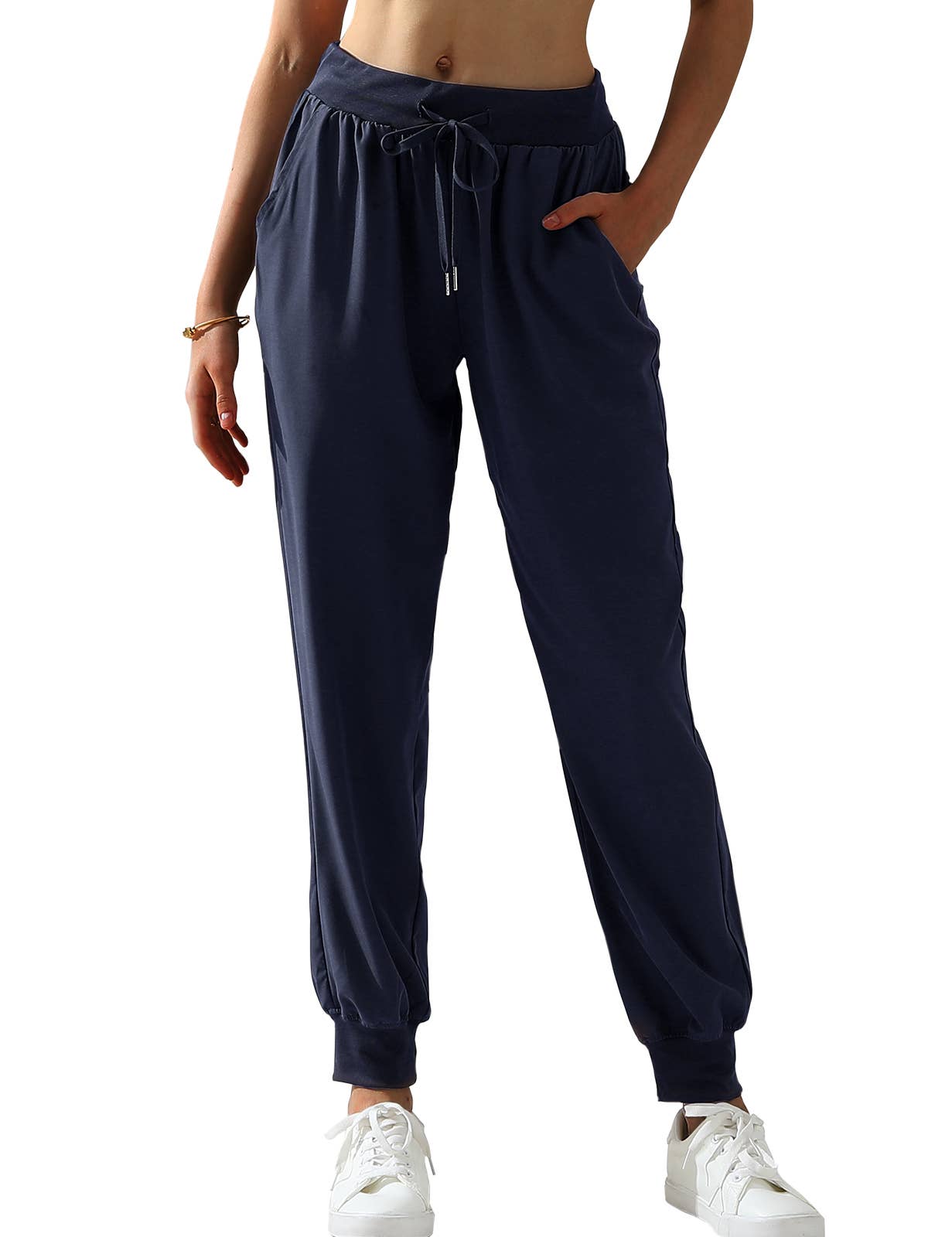 CWBLP423_Elastic Band Waist With Side Pocket Pants