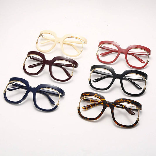WOMEN ROUND-FRAMED GLASSES WITH LARGE FRAMES