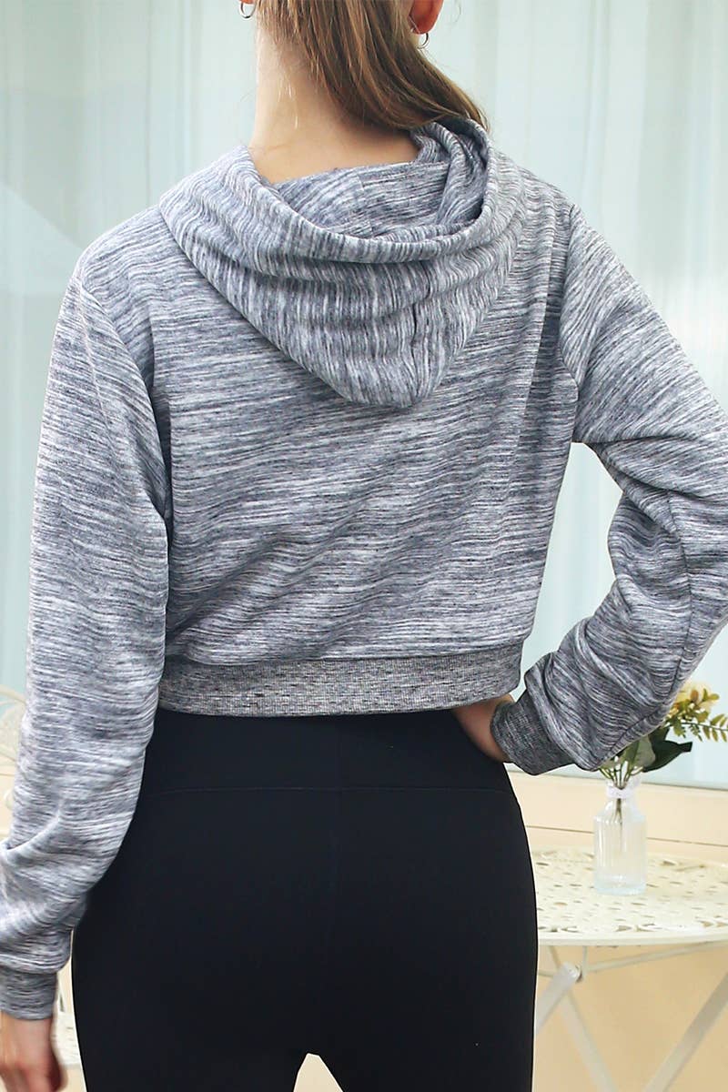 CWOHOL428_Lightweight Pullover Hoodie Cropped Sweatshirt