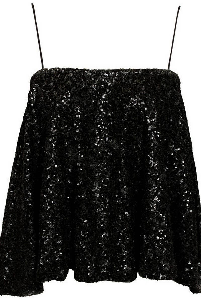 CWTHT0151_SEQUINED LOOSE TUBE STAGE CAMISOLE TOP
