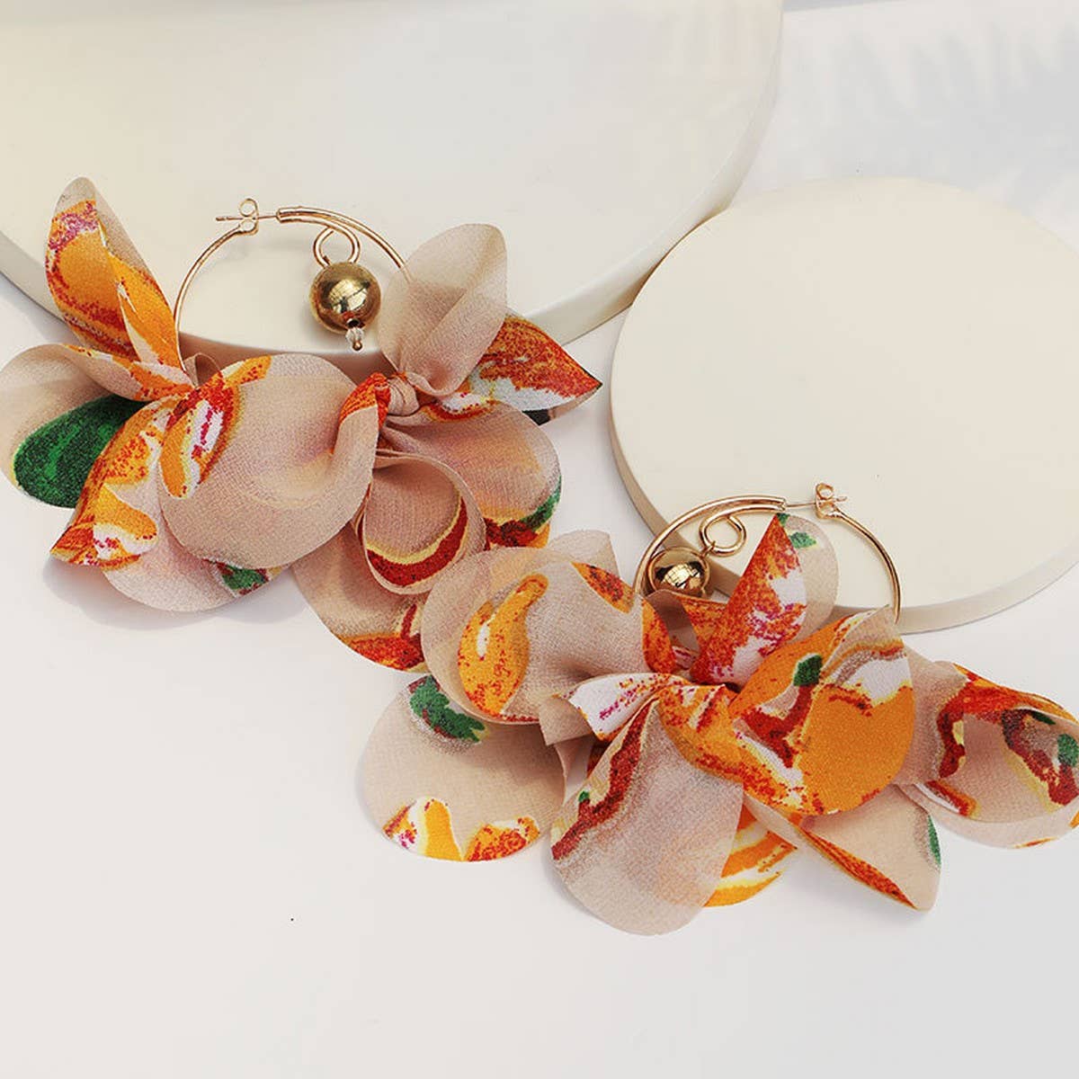 Handmade Fabric Print Hoop Earrings Bold & Unique