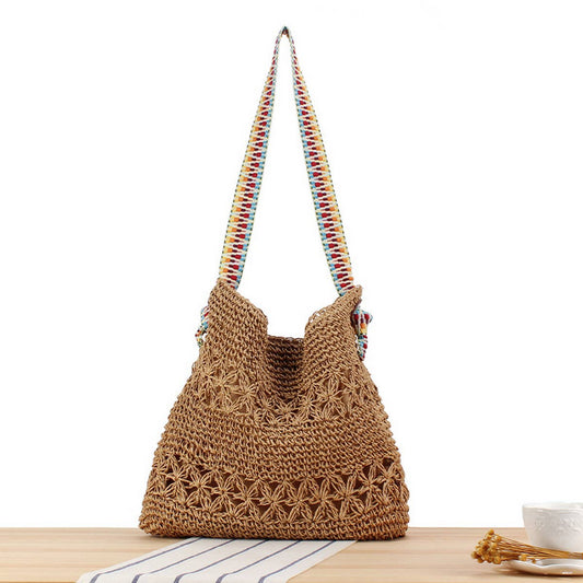 RETRO COLOR SHOULDER STRAP WOVEN BAG_CWAB2019