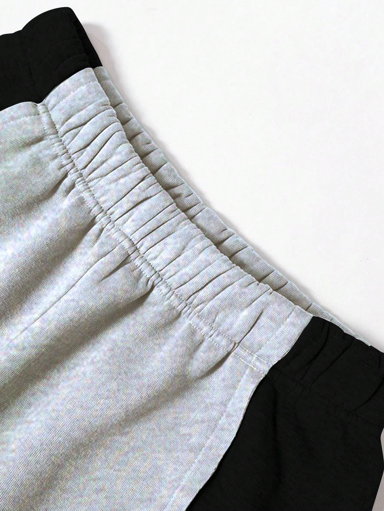 ELASTIC-WAISTED COLOR-MATCHED WIDE-LEG PANTS