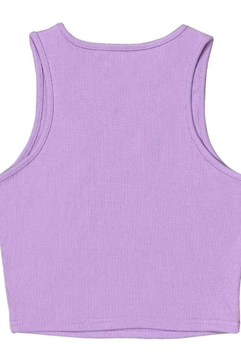CWTTK0818_SOLID COLOR HOLLOW SLIM SHORT CAMISOLE