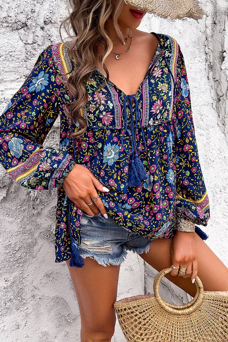 CWTBLL3609_SPRING AND SUMMER LEISURE VACATION PRINTED SHIRT