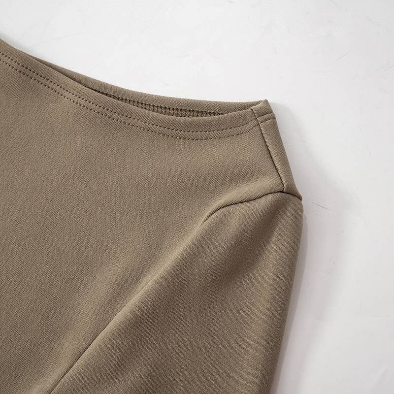 COLOR CONTRAST SPLICING SEXY LONG SLEEVE DRESS