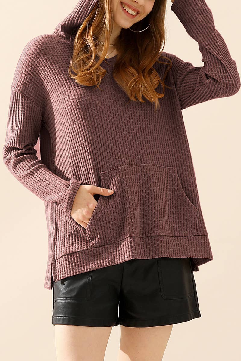 CWTTL1096_HOODIE AND POCKET PULLOVER V NECK SWEATER KNIT TO