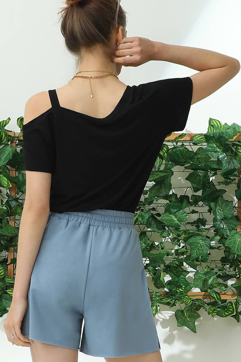 CWBSP159_HIGH WAIST FRENCH TERRY PANTS WITH SIDE POCKETS