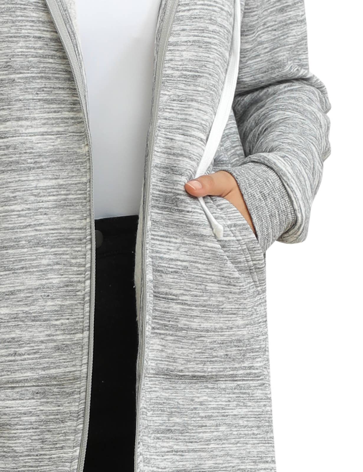 CWOHOL448_Lightweight Thin Zip-Up Hoodie Long Jacket