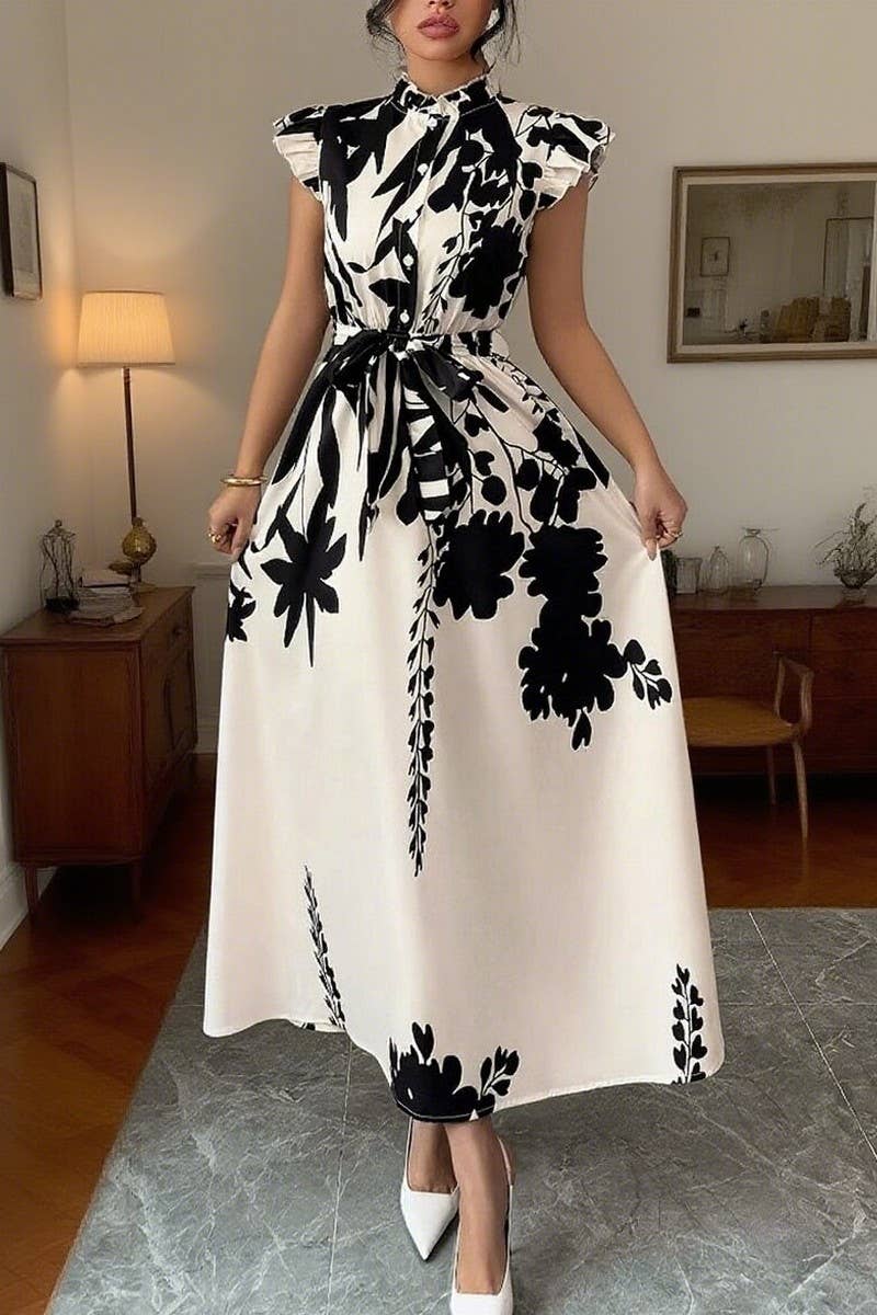 CWDMD6392_BOHO PRINT BUTTON-UP MAXI DRESS WITH STAND COLLAR