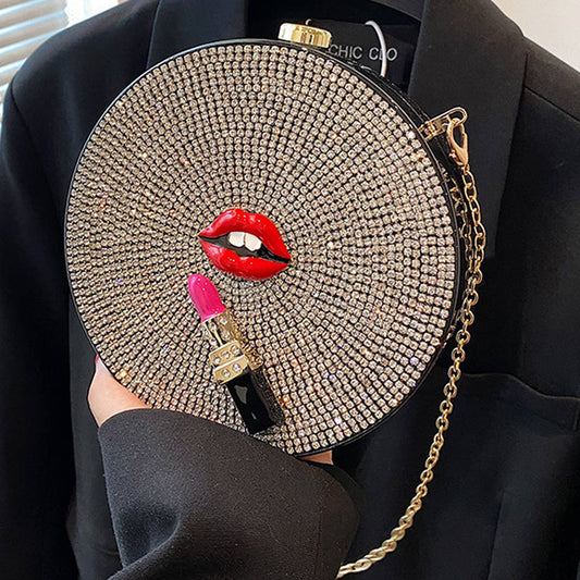 FASHION DIAMOND LIPSTICK CHAIN SHOULDER BAG_CWAB0994