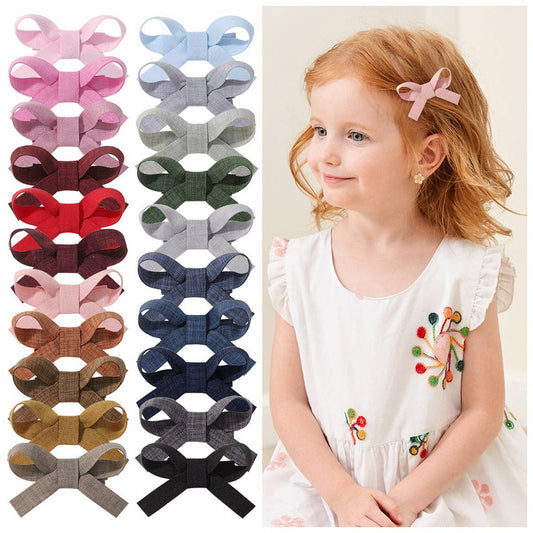 Handmade Fabric Bow Full-Cover Hair Clip for Kids