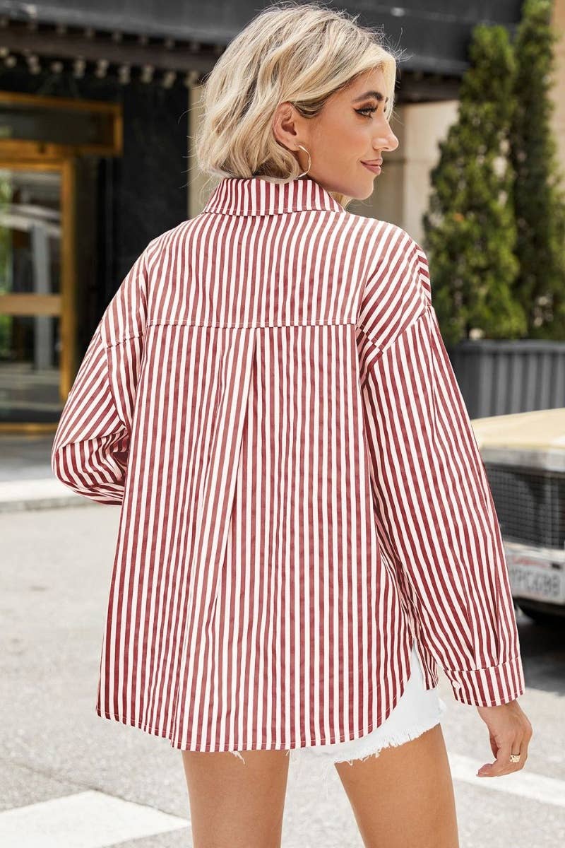 CWTSTL2231_STYLISH STRIPED POCKET LONG-SLEEVED SHIRT