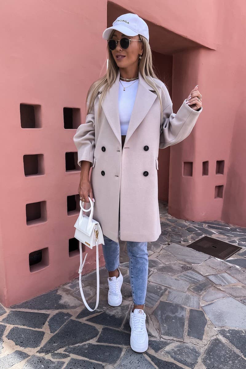 CWOCO00211_SOLID COLOR CASUAL SUIT COLLAR MID-LENGTH COAT