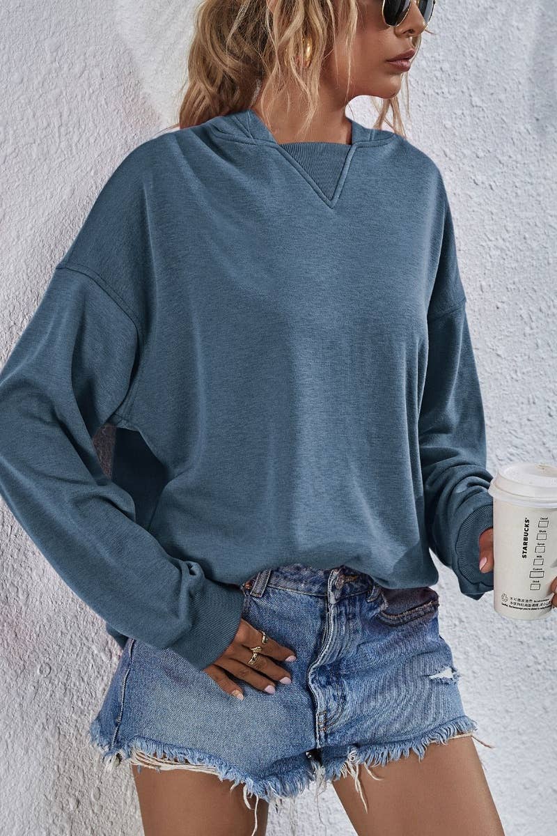 CWTBLL2619_WINTER CASUAL FLEECE LONG-SLEEVED HOODIE