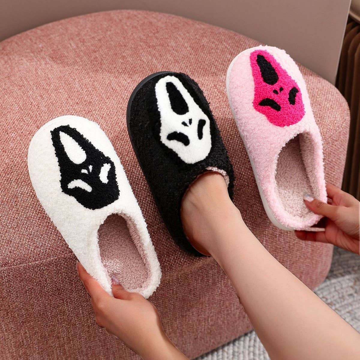 NEW HALLOWEEN GHOST FACE COTTON SLIPPERS