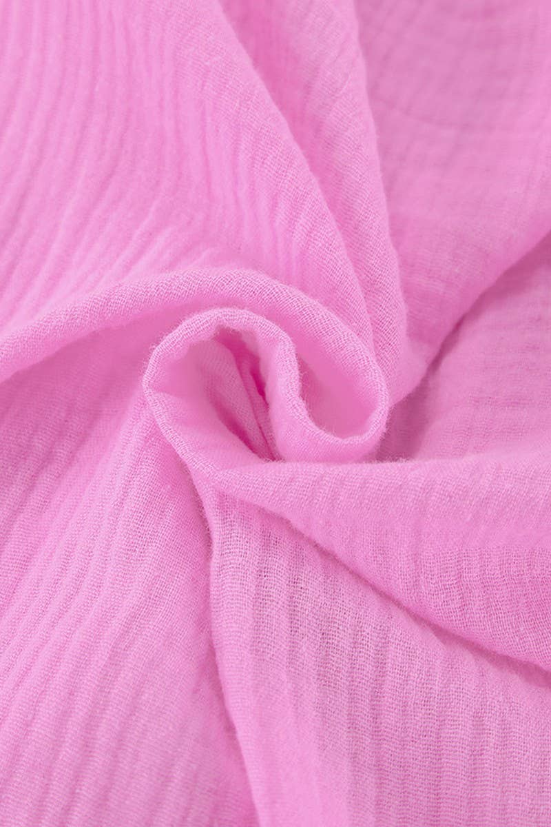 CWSPJ0343_LOOSE COTTON LONG SLEEVE SHORTS PAJAMA SET