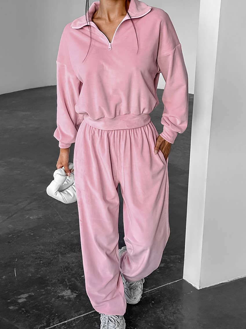 CWSTB1403_ALL SOLID COLOR FASHION SWEATSHIRT TRACKSUIT