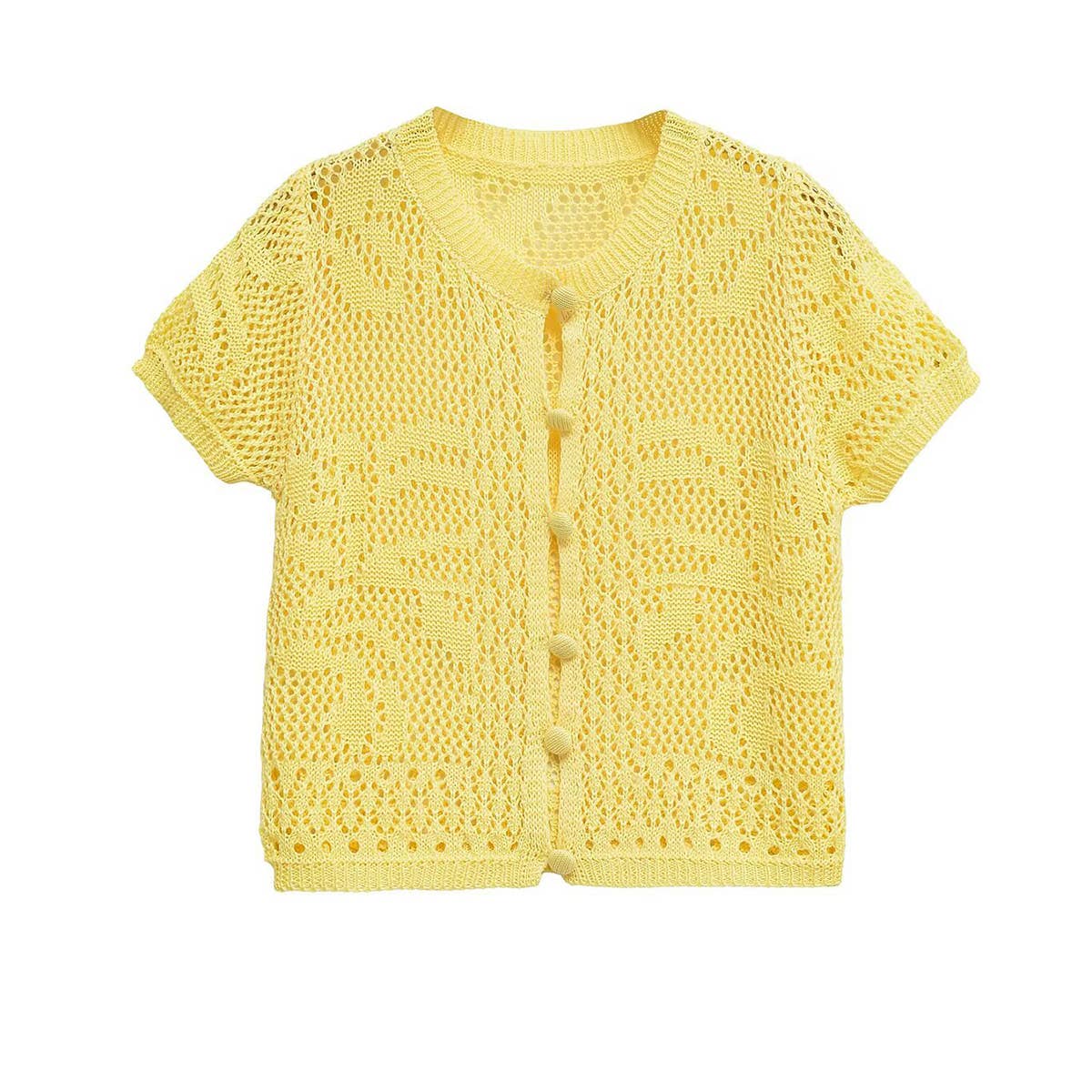 Design-sense openwork crochet knitted cardigan