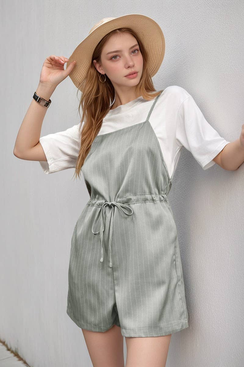 CWSJS1276_CASUAL LOOSE DRAWSTRING STRIPED OVERALLS JUMPSUIT