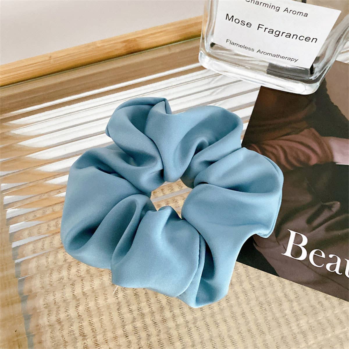 SIMPLE MONOCHROME SILK SCRUNCHIES_LARGE SIZE_CWAHA0349