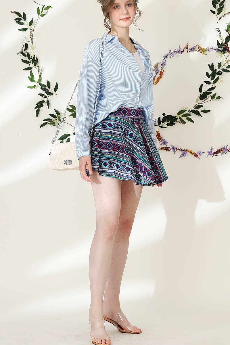 CWTSTL704_Striped Button Down Long Sleeve Collared Shirts