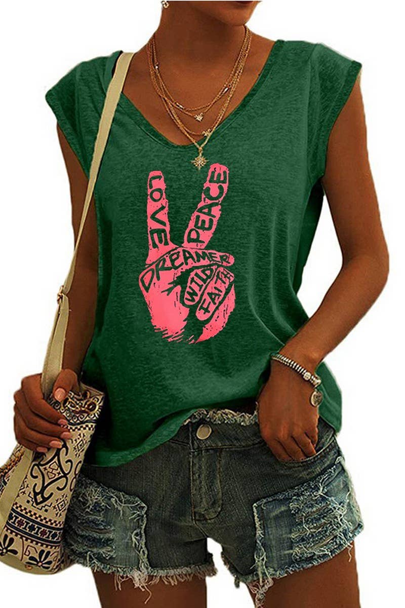 CWTTSL0408_SUMMER V-NECK CAP SLEEVE LOOSE T-SHIRT