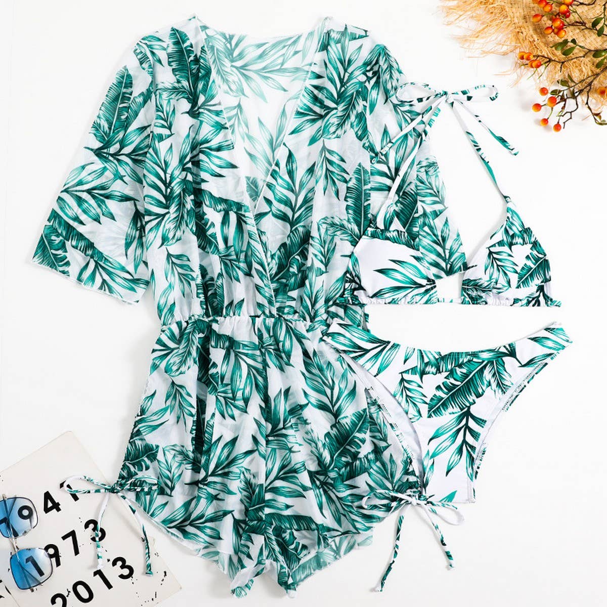 Tropical Print Sexy Bikini Set?Swimsuit for Womens