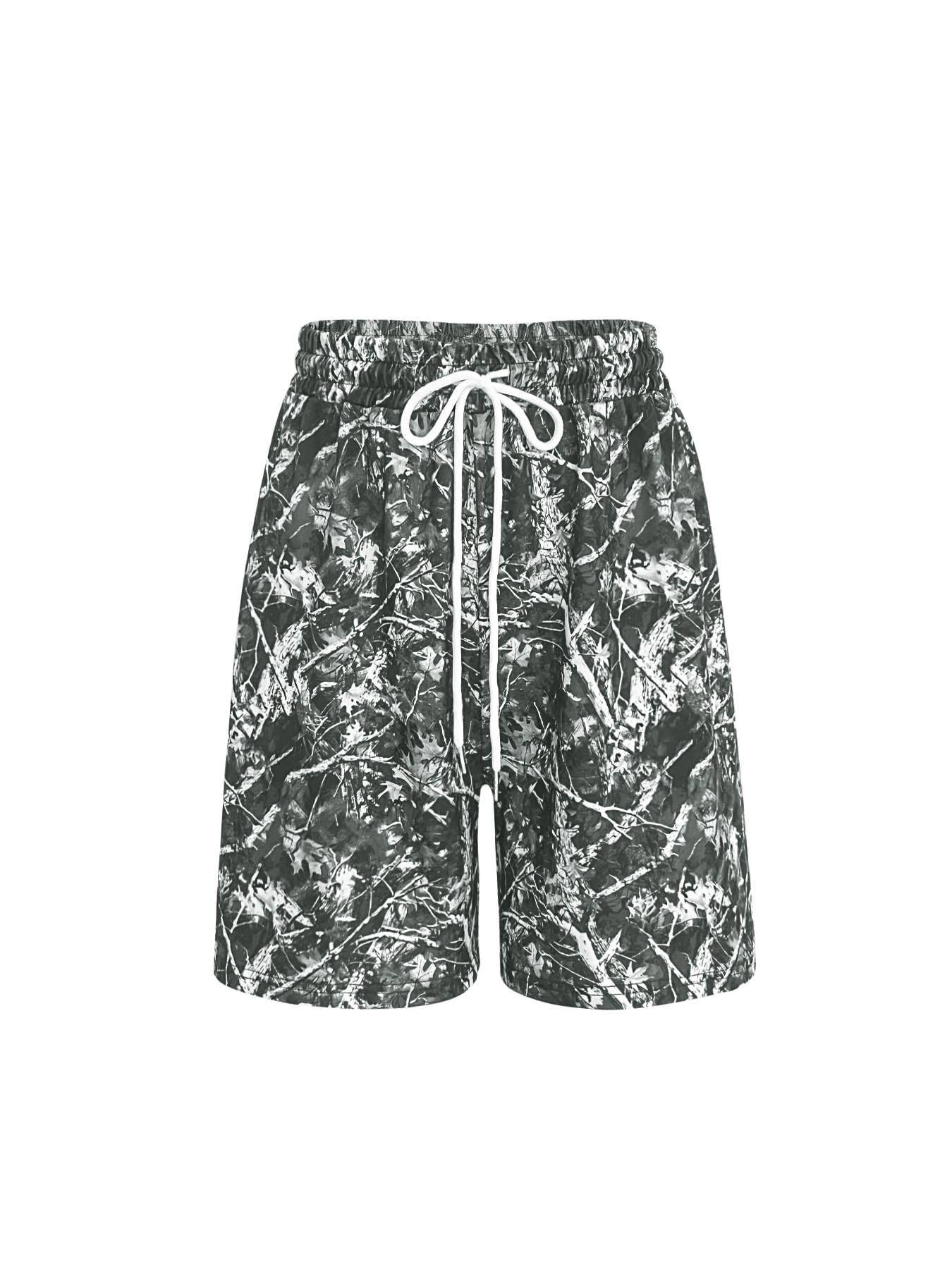 Branch camouflage printed shorts