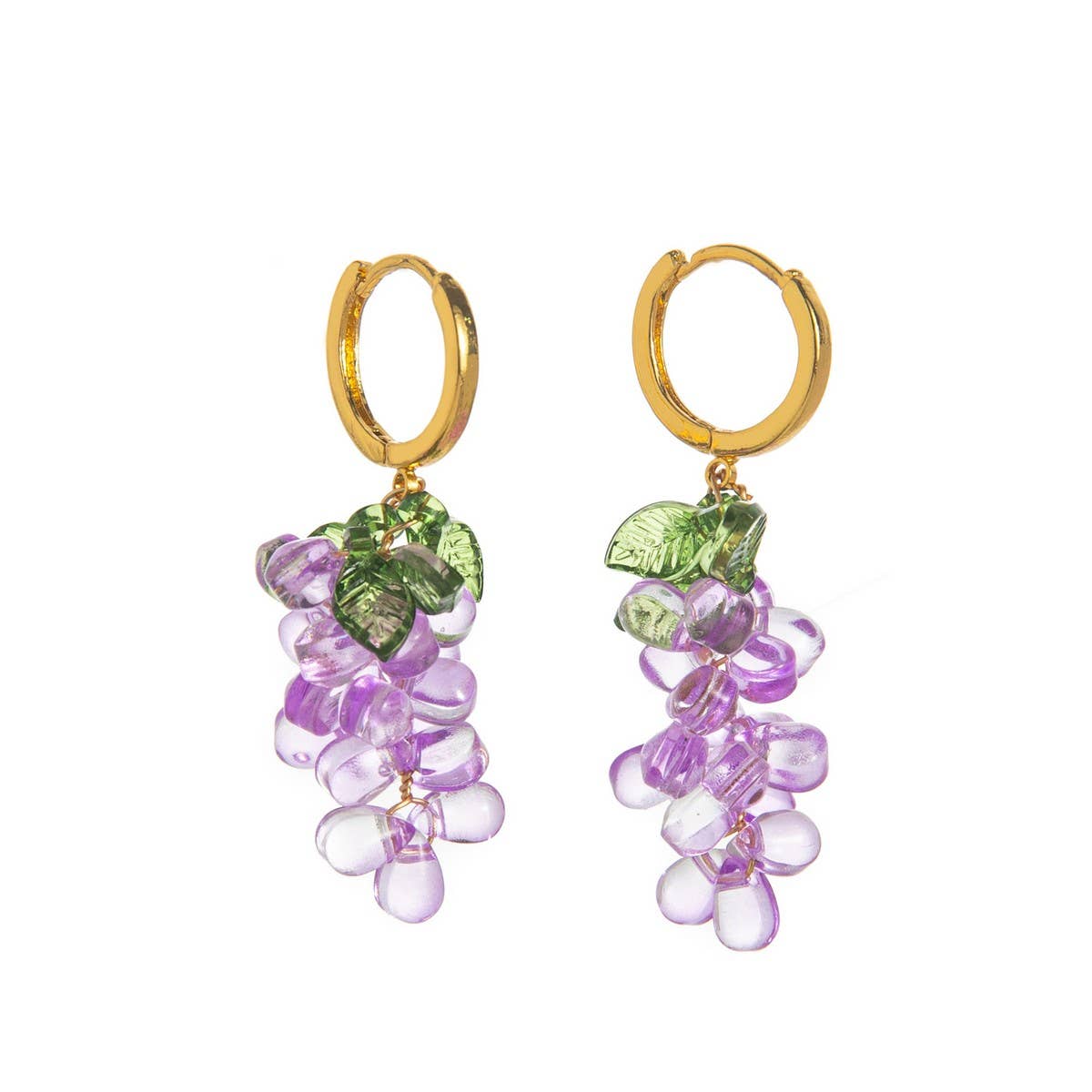 Colorful Grape Fruit 18K Gold Plated Earrings