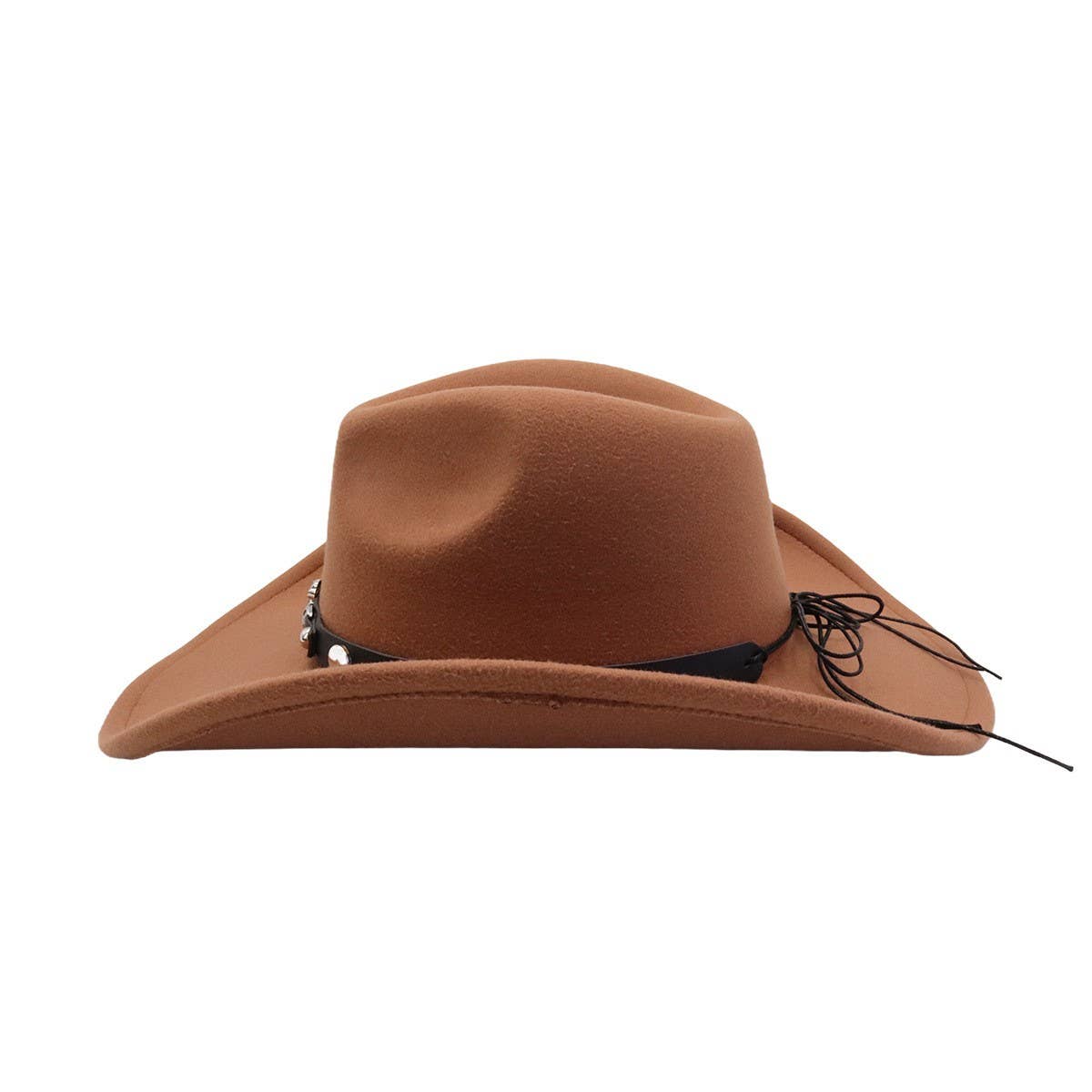 Ethnic Style Wool Blend Felt Cowboy Fedora Hat_CWAH04381